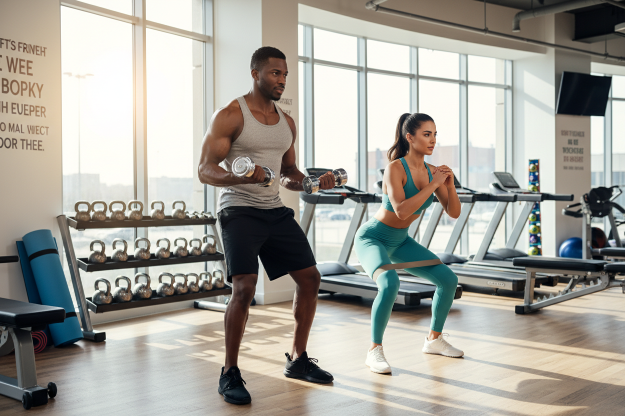 Gym equipment's collection.